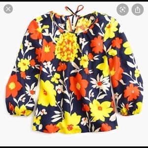 J Crew Floral Silk Blouse